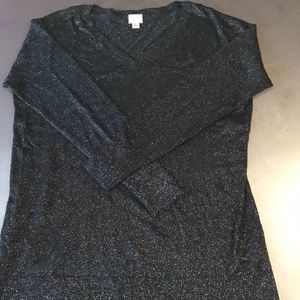 Rainbow Sparkle Black Sweater, size XL